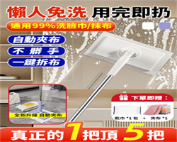 懶人自動夾布拖把